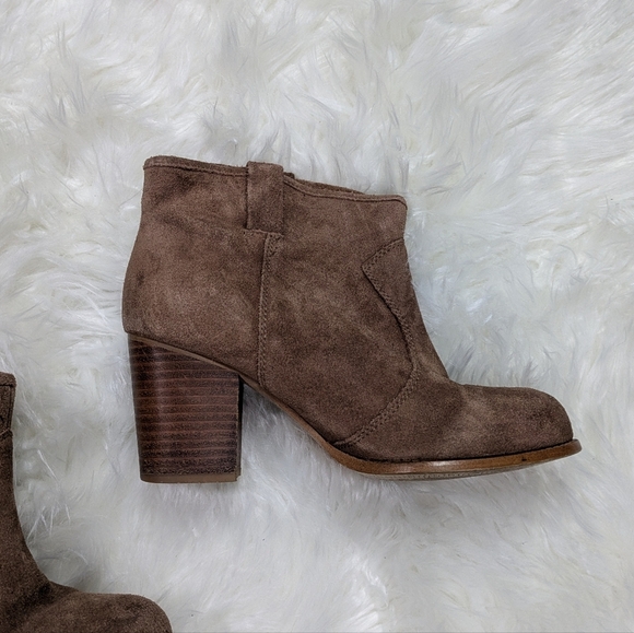 Anthropologie Splendid Lakota Tan Leather Block‎ Heel Western Booties Size 8.5 - Picture 4 of 8